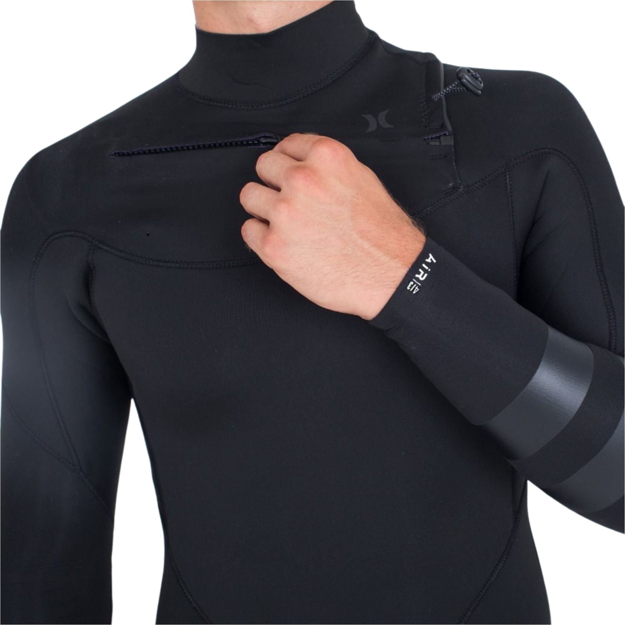 2026 Hurley Da Uomo Air 4/3mm Chest Zip Muta MFS0013413 - Black